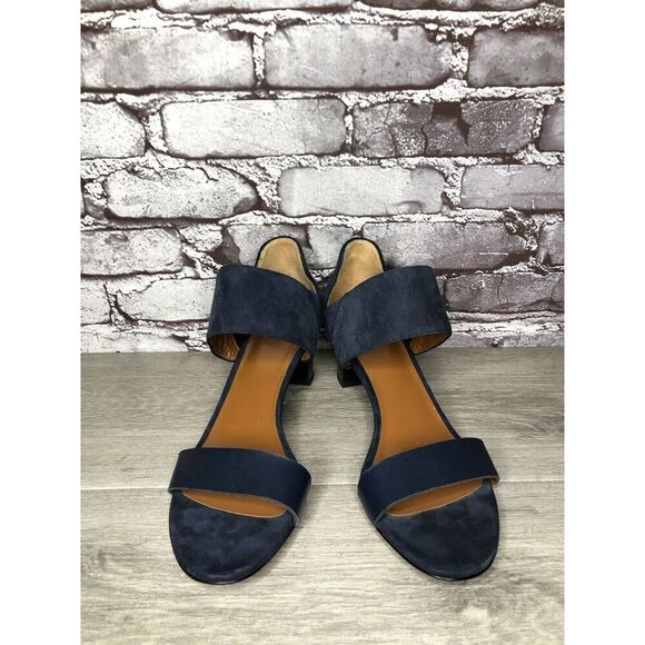 Aquatalia Blue Suede Leather Ankle Strap Heel Sandals Women’s Sz 11M US/42EU - Picture 2 of 16
